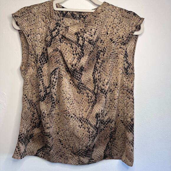 Womans worthington snake print sleeveless blouse size small - Picture 2 of 6